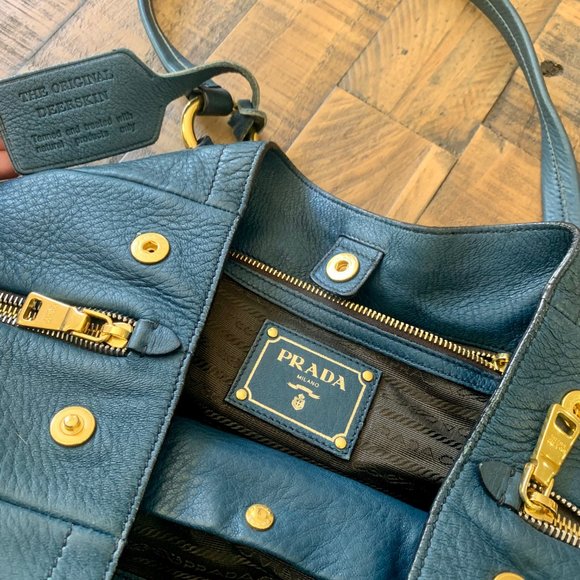 Prada Cervo Leather Expandable Tote - Picture 4 of 13